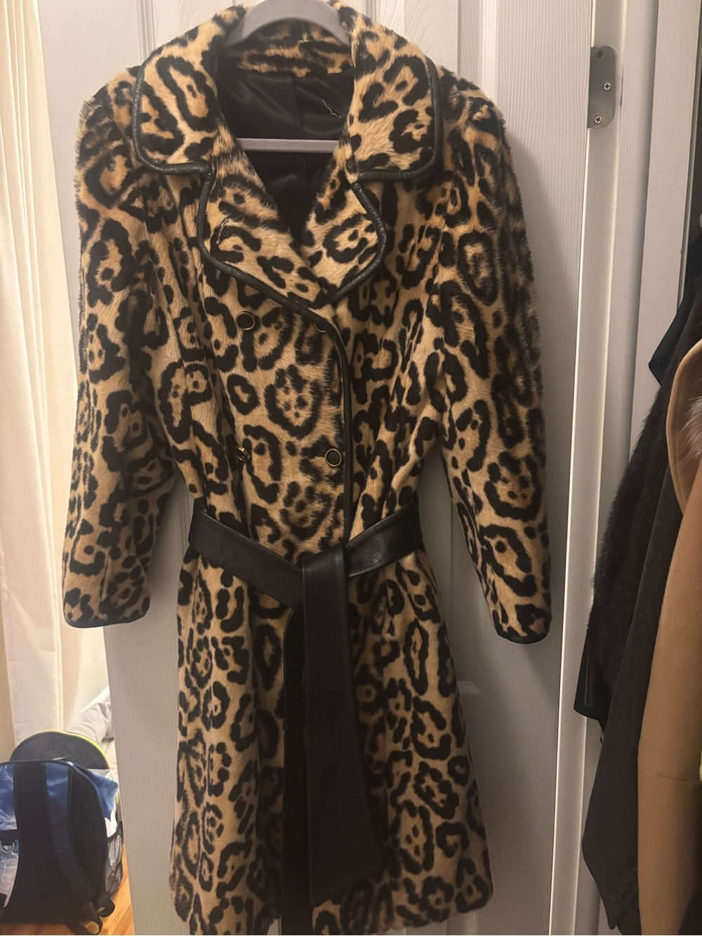 1960’s Safari by Sportowne Leopard Print Coat with Belt
